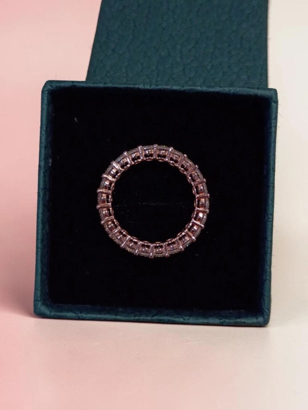 2 Ct Mossanite Ring With Rose 925 Silver GRA Certified .01 Kt Per Stone Size 6 - Picture 4 of 7